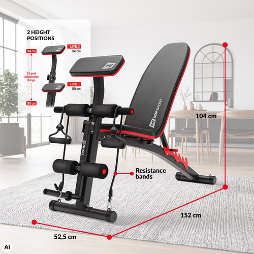 Training Bench with Preacher Curl Pad HS-1035_8