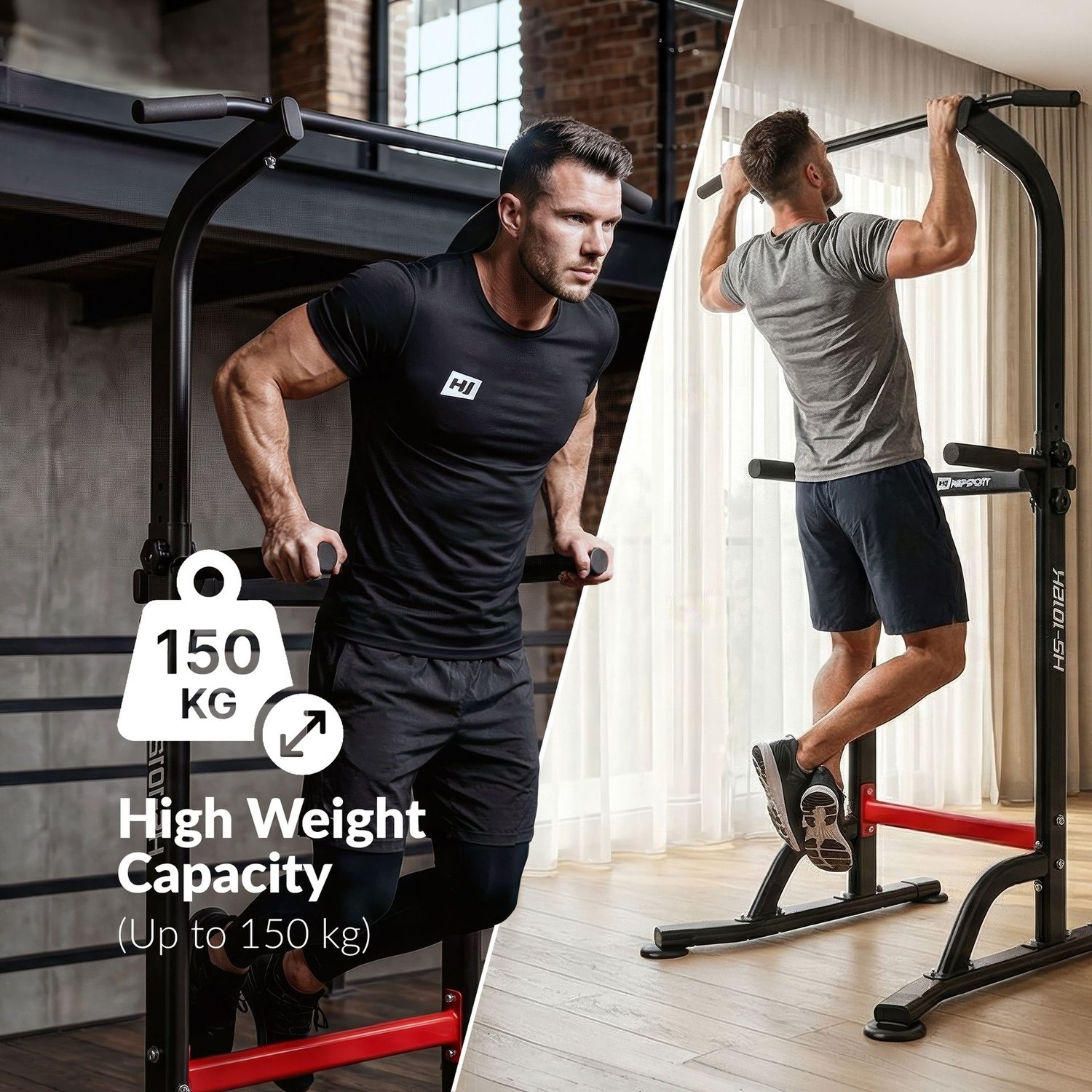 Training dip bars with pull-up bar HS-1012K