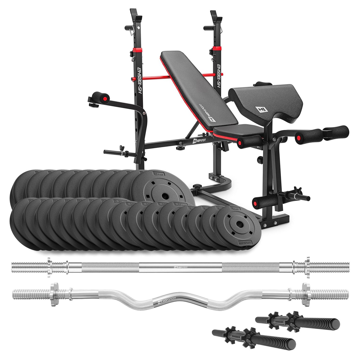 Composite Weight Plates Set 80 kg With 1065 Bench And 3-Bar Options
