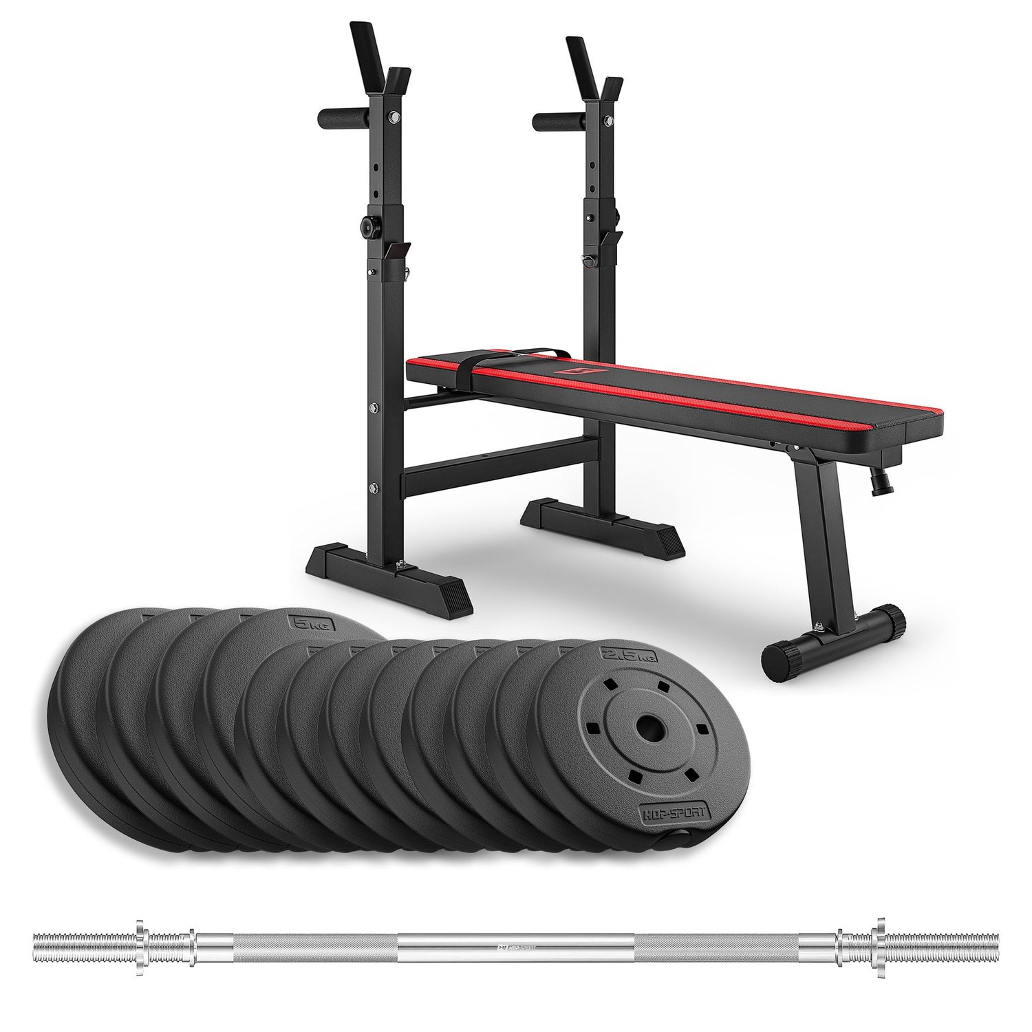 Composite Weight Plates Set 40 kg With 1080 Bench And Straight Barbell