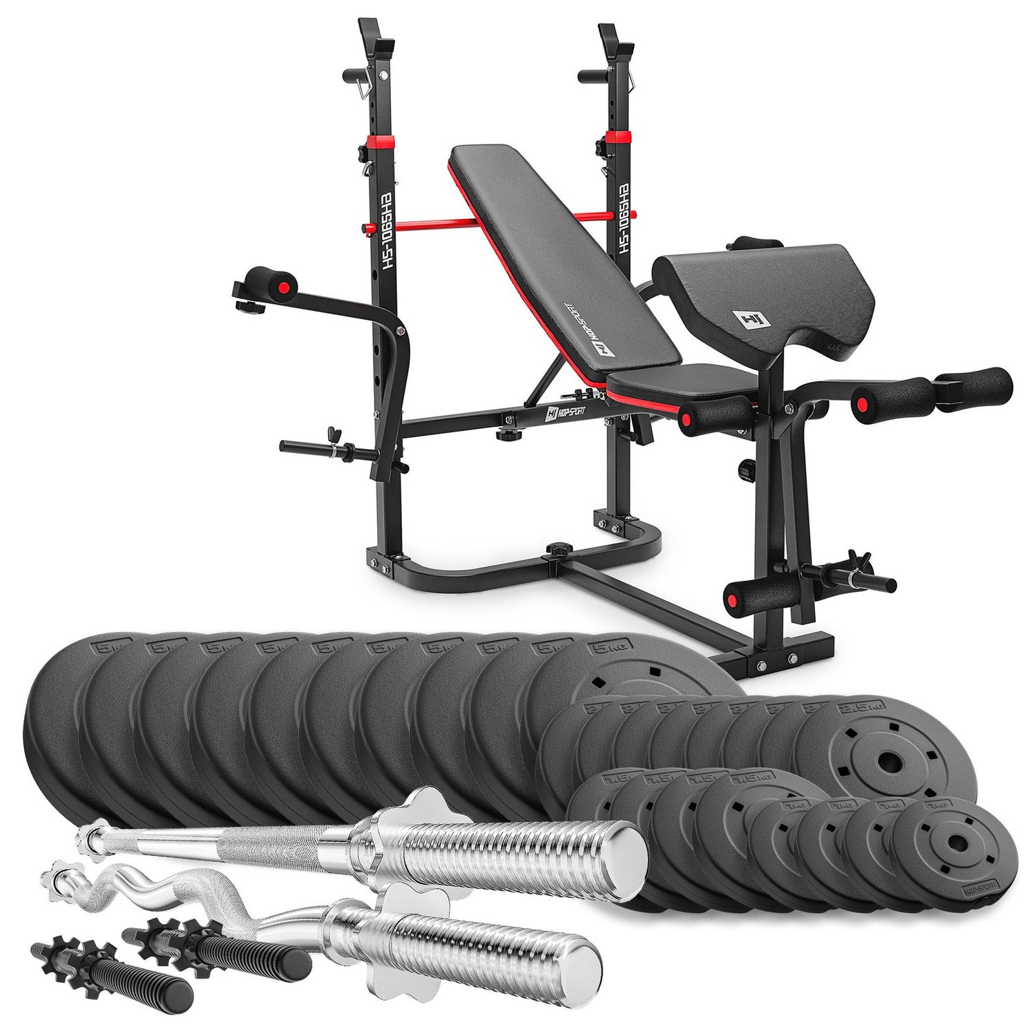Composite Weight Plates Set 80 kg With 1065 Bench And 3-Bar Options