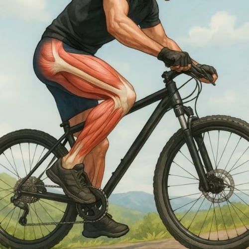 muscles worked riding a bike outdoors