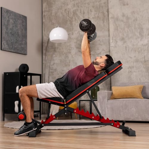 Dumbbell bench press at incline on Hop-Sport bench