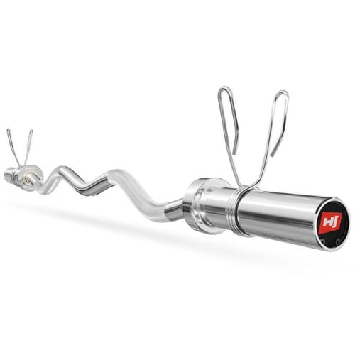 hop-sport Olympic EZ curl barbell weight bar with spring collars