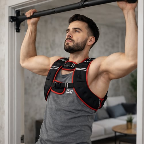 Man training in Weighted Vest
