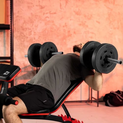 Incline dumbbell bench press on Hop-Sport bench