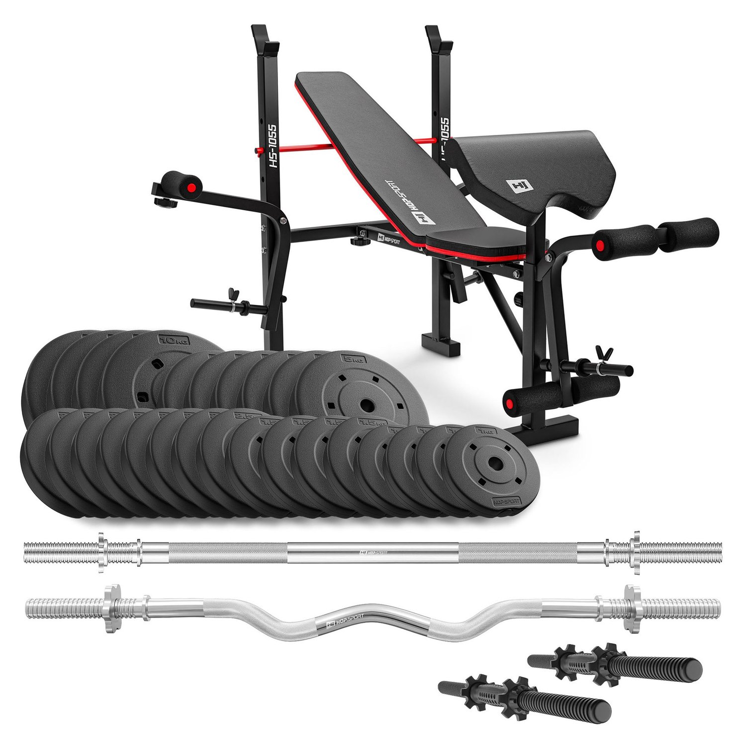 Composite Weight Plates Set 100 kg with 1055 Bench And 3-Bar Options