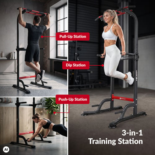 Adjustable Stationary Dip Bar with Pull-Up Bar HS-2012K_4