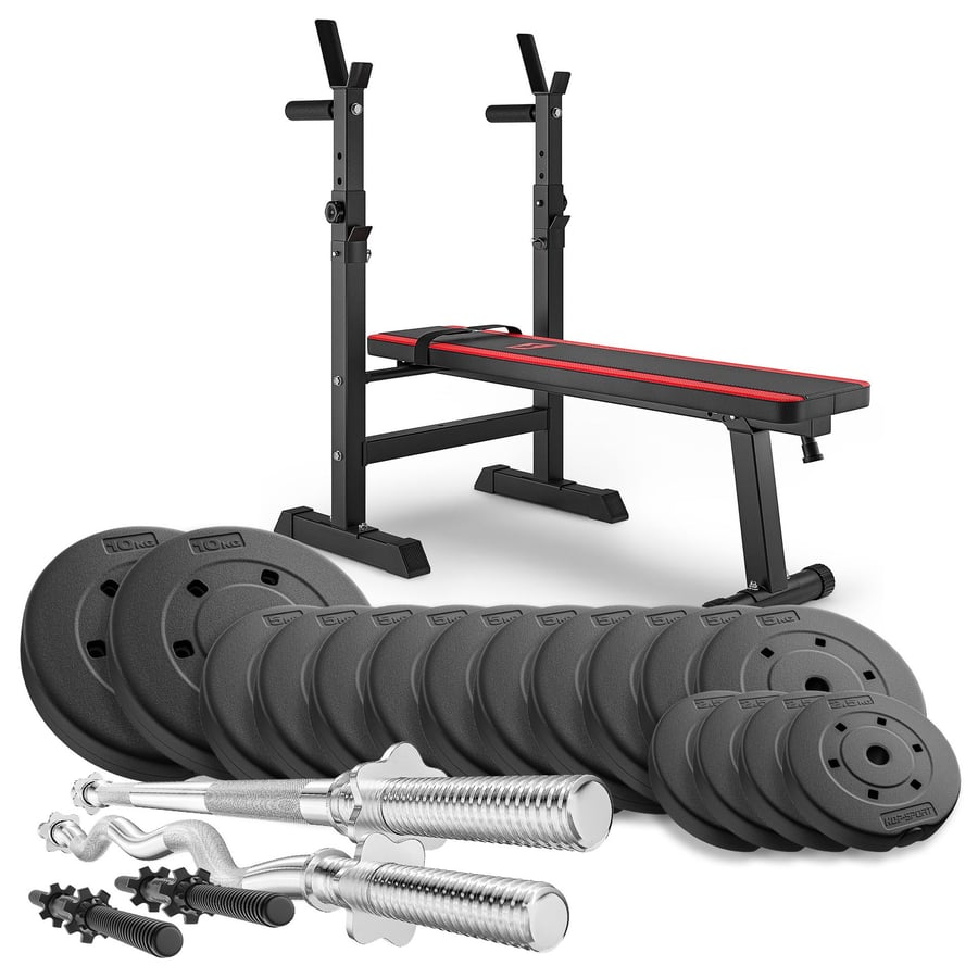 Composite Weight Plates Set 80 kg with 1080 Bench And 3-Bar Options