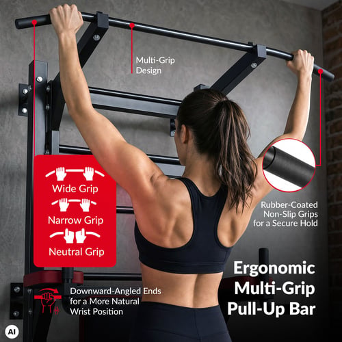 Training dip bars with wall ladder attachment HS-1008K_3